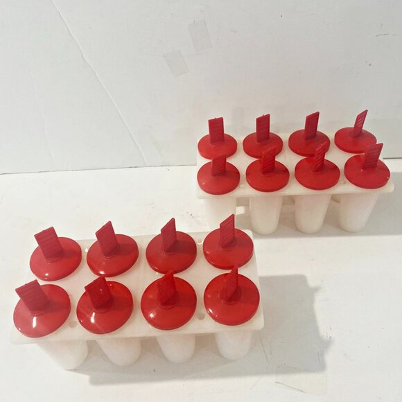 Arrow Plastics Frozen Ice Pop Molds Set of 2 Vintage No Spill Drip Guard USA - Picture 2 of 8